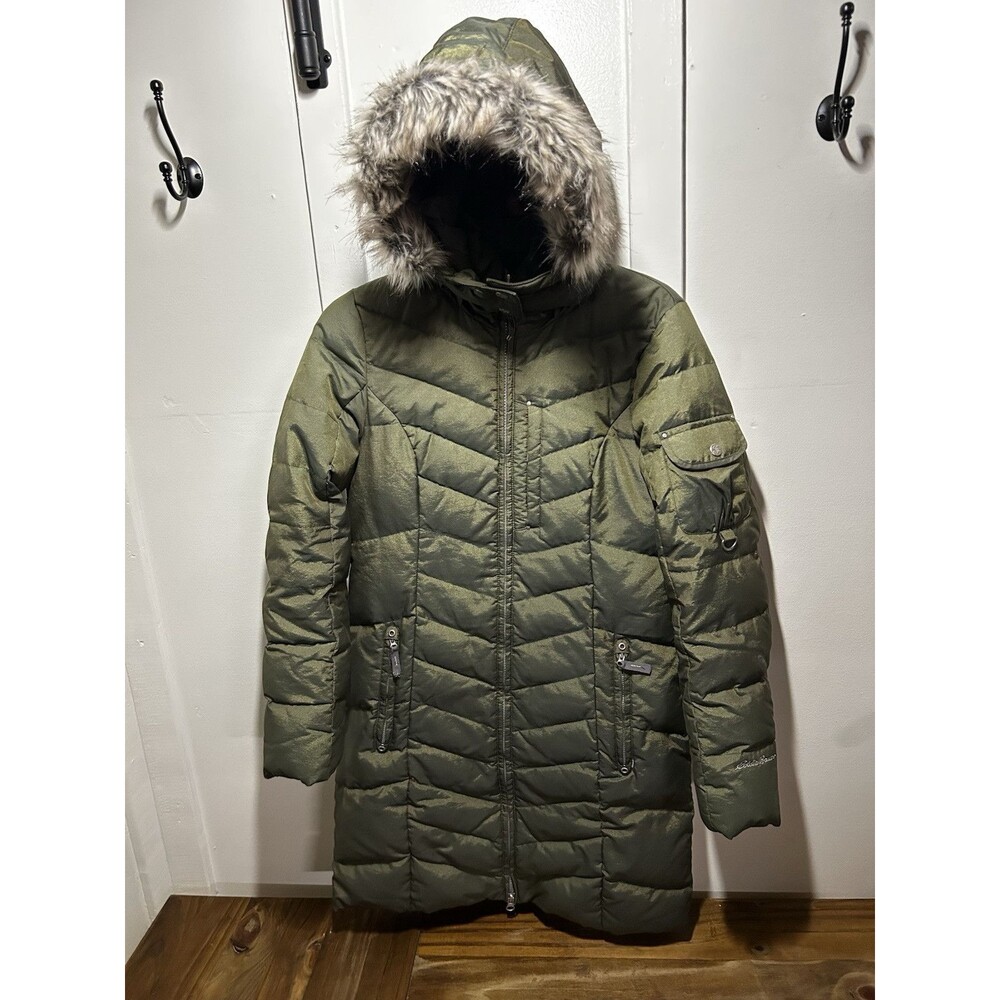 Eddie Bauer Women's Sun Valley Down Parka Jacket Loden Green - Size X-Small